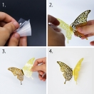 Motiv 3D Zlati svetleči metulji